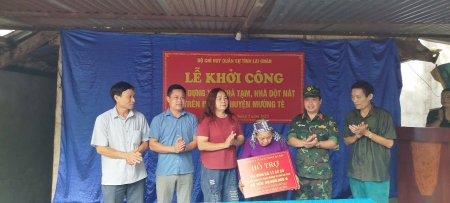 Bộ Chỉ huy Quân sự tỉnh Lai Châu khởi công xây dựng xóa nhà tạm, nhà dột nát tại huyện Mường Tè